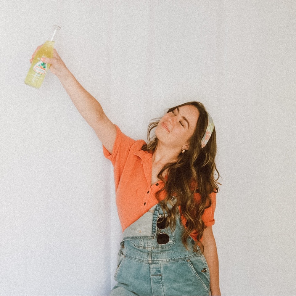 orange textured collar shirt